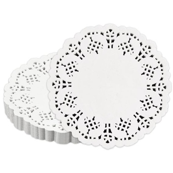 150 kartónových tortových obrúskov, okrúhle obrúsky v tvare košíčka, 11,5 cm, biela 11,5 cm - 150 ks