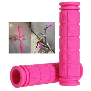 PLATT Protišmykové mäkké gumové cyklistické gripy pre bicykle/MTB/BMX (2 páry) ružové