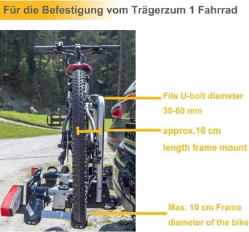 Držák rámu pro nosiče kol Teov délka 25 cm