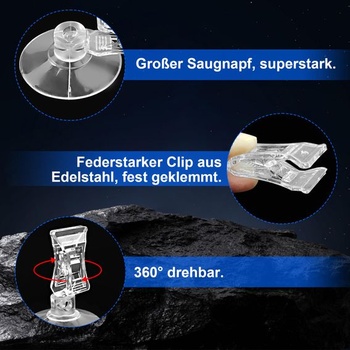 HavaCue 12dílná přísavná svorka, průhledný háček s přísavkou