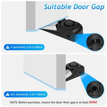 Flintronic Doorstop Alarm, Poplašné zariadenie Doorstop Alarm s ochranou proti vlámaniu 120 dB, 2 kusy
