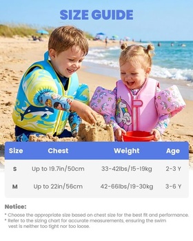 Detská plavecká vesta Gogokids s plaveckými rukávmi, batoľacia plavecká bunda s dvoma náramkami,