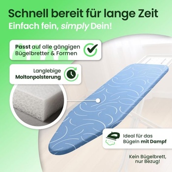 Poťah na žehliacu dosku SimplySmooth Premium 150x50 I OEKOTEX100 I Vyrobené v Nemecku I Poťah na