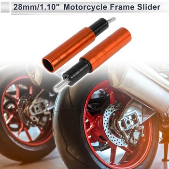 INFINAUTO Sada 2 kusov motocyklových posuvníkov oranžových, ochranných, z hliníkovej zliatiny