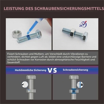 Zajišťovač závitů Realth modrá, červená a fialová 10ml x 3 kusy modrá, červená, fialová 10ml x 3