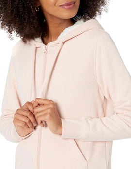 Dámska pohodlná sherpa fleecová bunda Amazon Essentials so zipsom a kapucňou, regular strih XS-S,