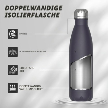 WATERSY nerezová láhev na vodu 500 ml, dětská termoska, bez BPA, studená i teplá, nepropustná,