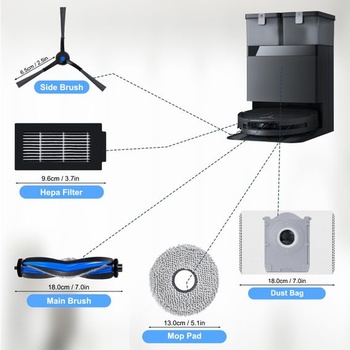 Súprava náhradného príslušenstva pre robotické vysávače Ecovacs Deebot T50 Pre Omni Gen2/T50 Omni