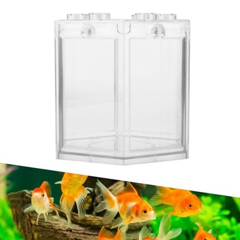 Mini akvárium, zaoblený rohový design, šestihranné, průhledné, plastové, akvárium, pro kancelářskou