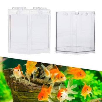 Mini akvárium, zaoblený rohový design, šestihranné, průhledné, plastové, akvárium, pro kancelářskou