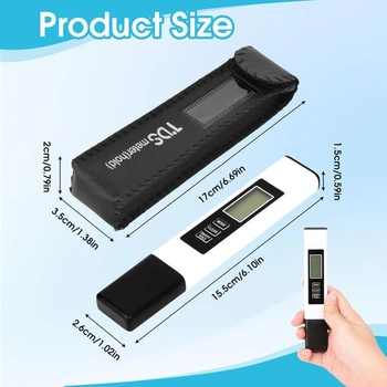 TDS metr, tester pitné vody 3 v 1, digitální, EC TDS, teplota s LCD displejem, tvrdost vody,
