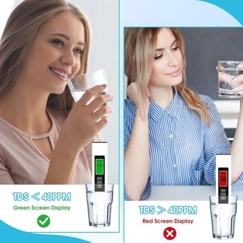TDS metr, tester pitné vody 3 v 1, digitální, EC TDS, teplota s LCD displejem, tvrdost vody,