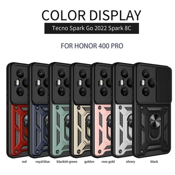Puzdro pre Honor 400 Pro s posuvným krytom fotoaparátu [Ochrana fotoaparátu] [Krúžkový stojan]