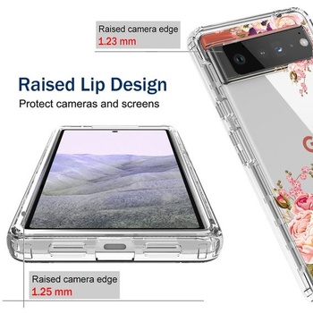 Ochranný kryt pre Pixel 6 Pro, kryt s kvetinovým designom, kompletná sada ochrany, tvrdá škrupina