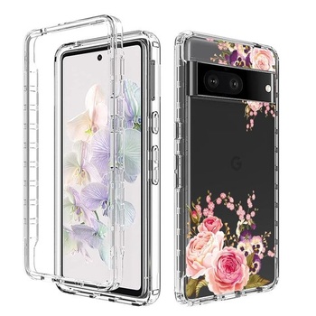 Ochranný kryt pre Pixel 6 Pro, kryt s kvetinovým designom, kompletná sada ochrany, tvrdá škrupina
