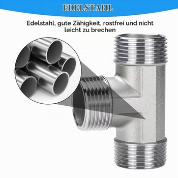 2 kusy nerezového T-kusu 3/4 palce, vnější závit G3/4