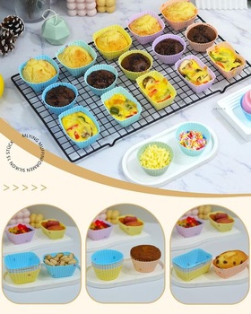 Silikónové formičky na muffiny na opakované použitie, 15 kusov, malé silikónové formičky na muffiny,