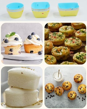 Silikónové formičky na muffiny na opakované použitie, 15 kusov, malé silikónové formičky na muffiny,