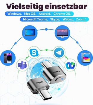 AUEDROT Mouse Jiggler USB-C Nedetekovateľný pohyblivý ovládač s prepínačom, kovový ovládač myši,