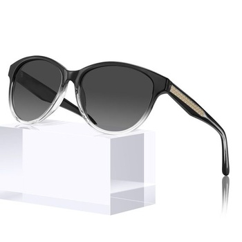 Dámske slnečné okuliare CARFIA Mirrored, polarizované, UV400, čierne / gradientne šedé