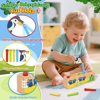 Montessori hračky pro věk 1, 2 a 3 let: Magnetické dřevěné hračky pro 1-3 roky