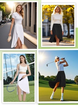 Dámská letní midi sukně Bezioner, tenisová sukně s kapsami, golfová sukně s vysokým pasem,