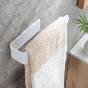 YUET Vešiak na uteráky bez vŕtania, 24cm držiak na krúžky na uteráky, nerezová oceľ 304, biela