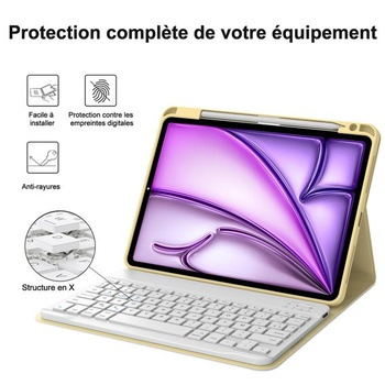 IVEOPPE iPad Air Keyboard 11-inch M3/M2 (2025/2024), francúzske puzdro s klávesnicou AZERTY,