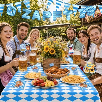 Sada dekorácií SelfTek Oktoberfest, bavorská dekorácia k pivnému festivalu Wiesn do záhrady a na párty