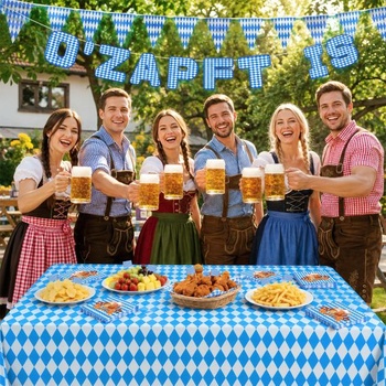 Sada dekorácií SelfTek Oktoberfest, bavorská dekorácia k pivnému festivalu Wiesn do záhrady a na párty