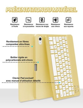 Puzdro s klávesnicou FOGARI pre iPad Air 11 palcov M3/M2 (2025/2024) – Bezdrôtová klávesnica AZERTY,