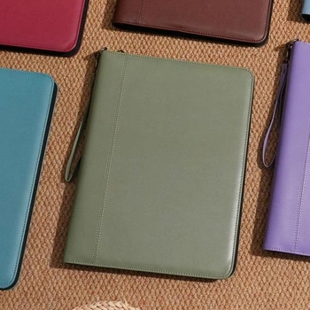 Písacia zložka Wason A4 na zips z umelej kože s odnímateľným krúžkovým zakladačom a držiakom na