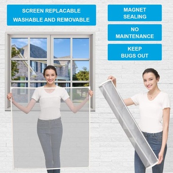 NeatiEase DIY magnetická sieť proti hmyzu na okno, max. 100 x 130 cm, magnetický rám pre okná sa