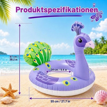YESAH plavecký kruh, bazénový plavák, nafukovací plavecký kruh 55 x 58 cm, PVC plavecký kruh na
