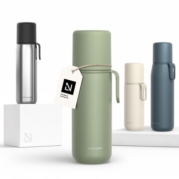 Termoska LARS NYSØM s hrnčekom 500ml - nerezová termoska šalviovo zelená 500 ml