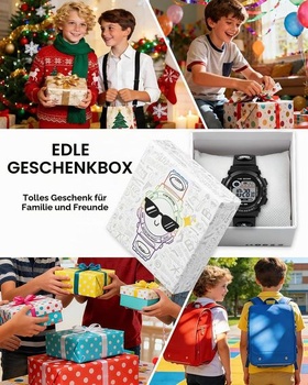 Digitálne detské hodinky Edillas pre chlapcov a dievčatá vo veku 6-18 rokov, čierne