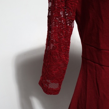 Dámské elegantní koktejlové šaty HOMEYEE s krajkovými rukávy a prošívanými ramínky, retro vzhled,