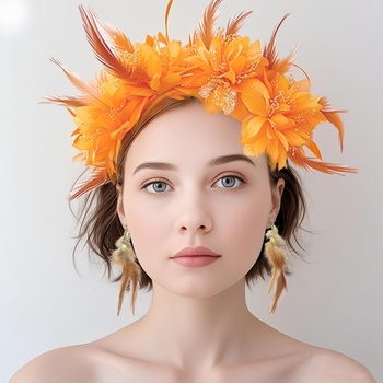 Dámska fascinátorka, roztomilá páperová čelenka, kreatívna a praktická páperová čelenka pre dievčatá a