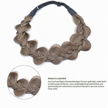 Zapletená čelenka pre ženy, zmiešaná blond, 4 pramene, 1 kus (1 balenie)