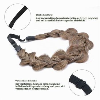 Zapletená čelenka pre ženy, zmiešaná blond, 4 pramene, 1 kus (1 balenie)