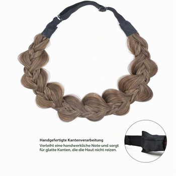 Zapletená čelenka pre ženy, zmiešaná blond, 4 pramene, 1 kus (1 balenie)