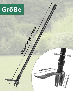 Stojanový vytrhávač buriny 114 cm – 4 pazúry, vytrhávač buriny s kovovou rukoväťou, efektívny