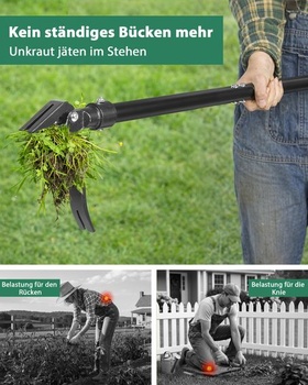 Stojanový vytrhávač buriny 114 cm – 4 pazúry, vytrhávač buriny s kovovou rukoväťou, efektívny