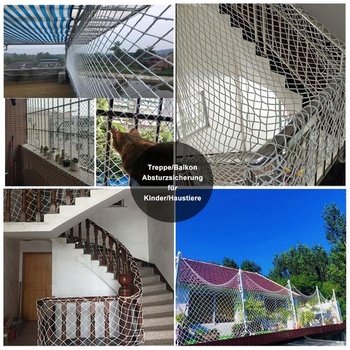 Bílá ochranná síť pro děti, ručně tkaná nylonová síť na balkón, okno, kočky, ochranná síť na