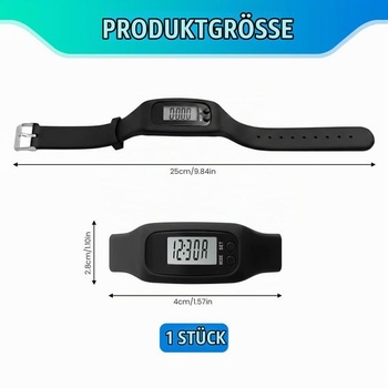 Krokomer pre chôdzu, mini krokomer bez aplikácie alebo telefónu, čierny