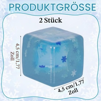 2 měkké kostkové stresové kuličky, stresové hračky ve tvaru sněhové vločky (4,5 cm) 2 stresové