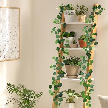 SUPEASY 180cm umelá girlanda z eukalyptu - realistické zelené listy eukalyptu pre vnútorné aj