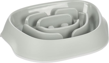 Miska na krmivo a vodu pre psov Flamingo Slow Feeder Exqi Oval - Zelená - 34,5 x24, 5x8, 5cm -