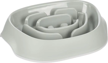 Miska na krmivo a vodu pro psy Flamingo Slow Feeder Exqi Oval - Zelená - 34,5x24,5x8,5cm -