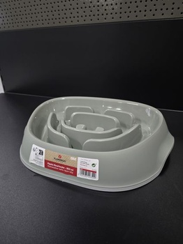 Miska na krmivo a vodu pre psov Flamingo Slow Feeder Exqi Oval - Zelená - 34,5 x24, 5x8, 5cm -